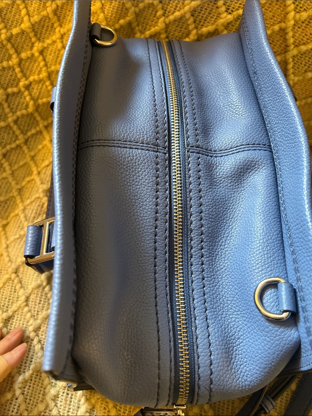 Marc Jacobs Blue Pebbled Leather Large Cruiser Satchel Excellent Condition! - Picture 3 of 14